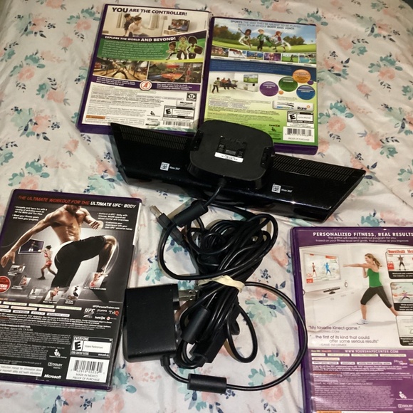 OEM Microsoft XBOX 360 Kinect Sensor Bar camera with adapter and 4 games Kinect - Picture 10 of 16